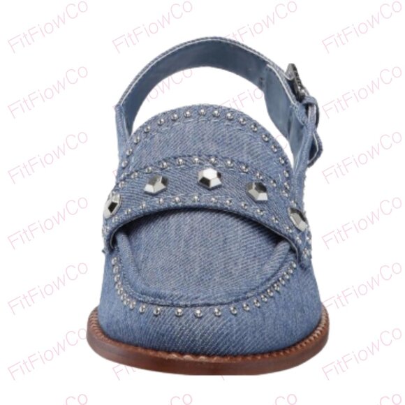 Dolce Vita Shoes - Dolce Vita Hardi Stud Slingback Loafer Denim Sz 5